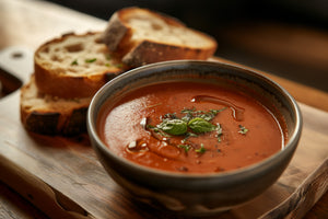 Fresh Tomato Soup with Olive Oil Drizzle