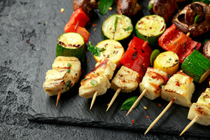Halloumi and Vegetable Skewers