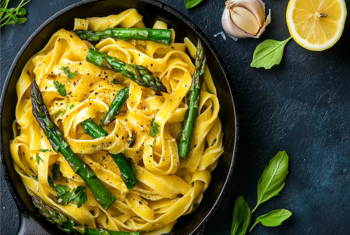 Pasta w/Grilled Asparagus & Meyer Lemon EVOO