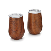 Load image into Gallery viewer, WOODGRAIN WINE TUMBLER S/2