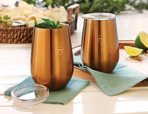 WOODGRAIN WINE TUMBLER S/2